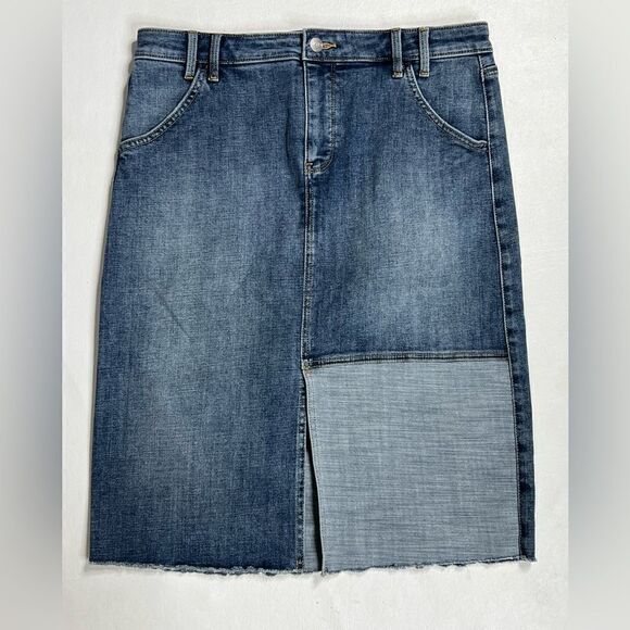 NYDJ Not Your Daughters | Patchwork Denim Skirt Size 6 - Picture 1 of 7